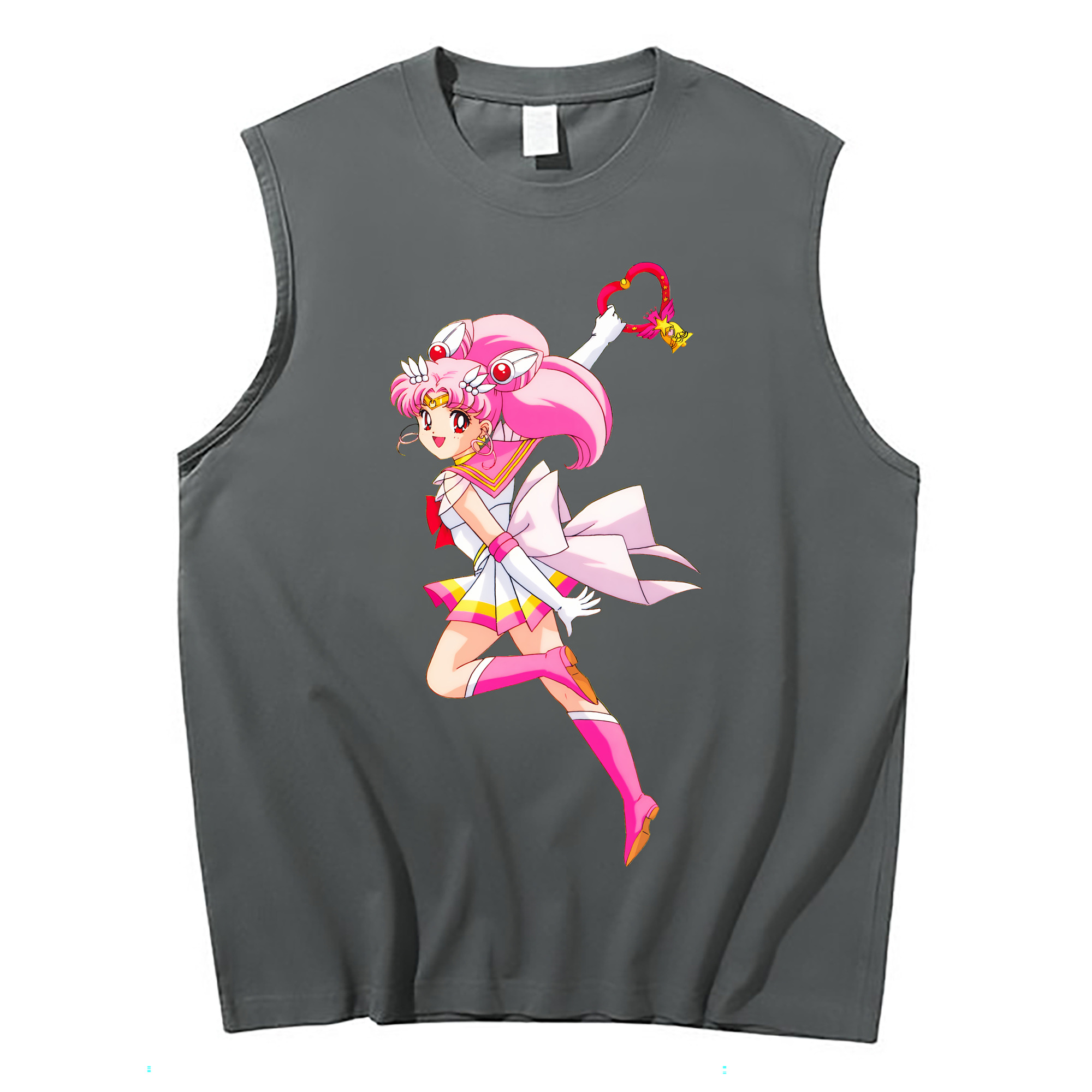 （画像用） 美少女戦士セーラームーン ちびうさ Sailor Moon Chibiusa Tsukino Usagi Small Lady Serenity コットン100％タンクトップ（フロントプリント）